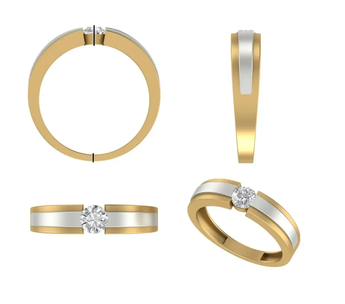 Round Diamond Solitaire Band 