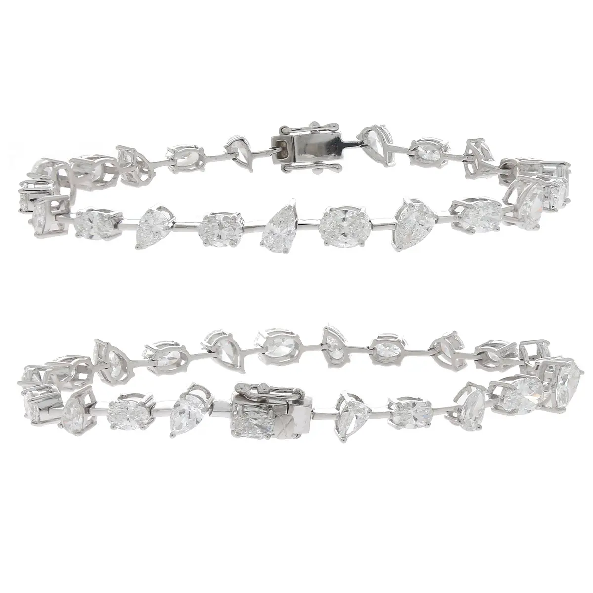 Oval & Pear Diamond Tennis Bracelet 