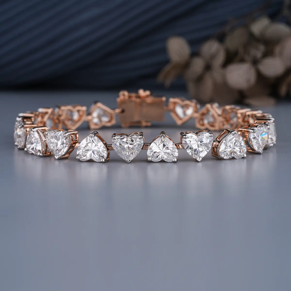 Heart Diamond Tennis Bracelet 