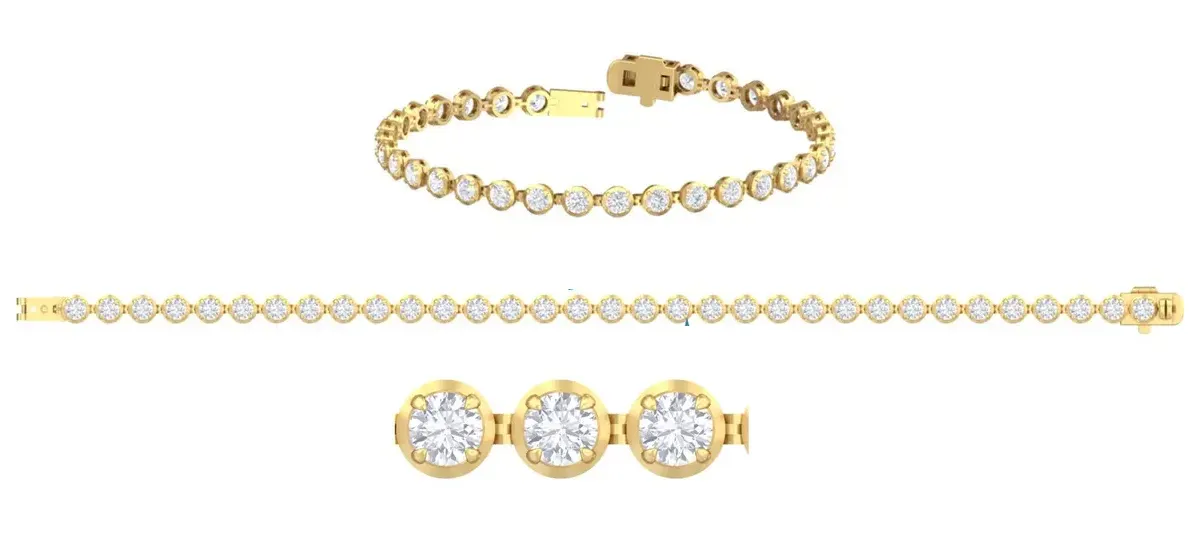 Bezel Setting Round Diamond Bracelet 