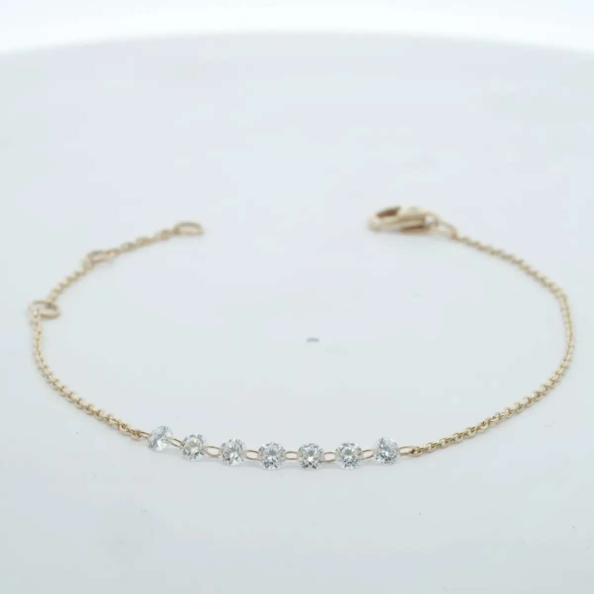 Round Drill Diamond Chain Bracelet 