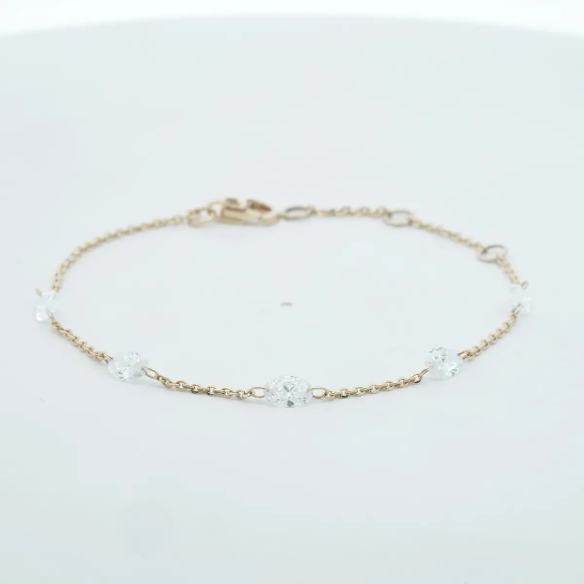 Oval Drill Diamond Chain Bracelet 