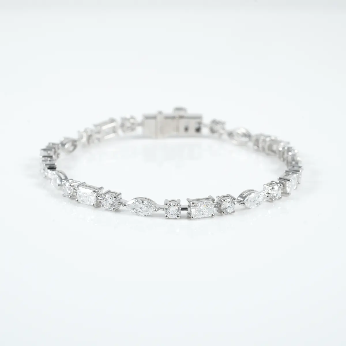 Marquise, Radiant & Round Diamond Tennis Bracelet 
