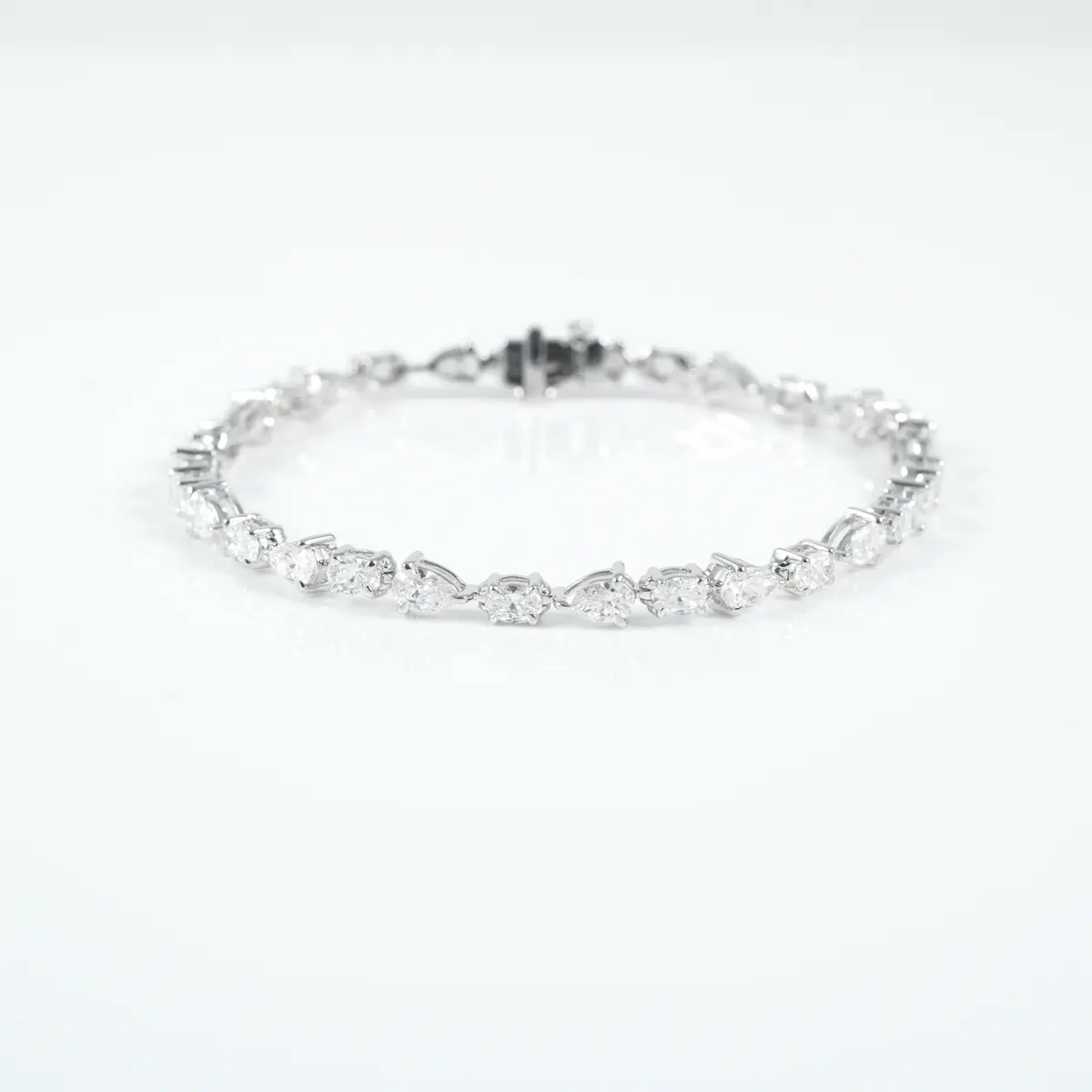 Oval & Pear Diamond Tennis Bracelet 