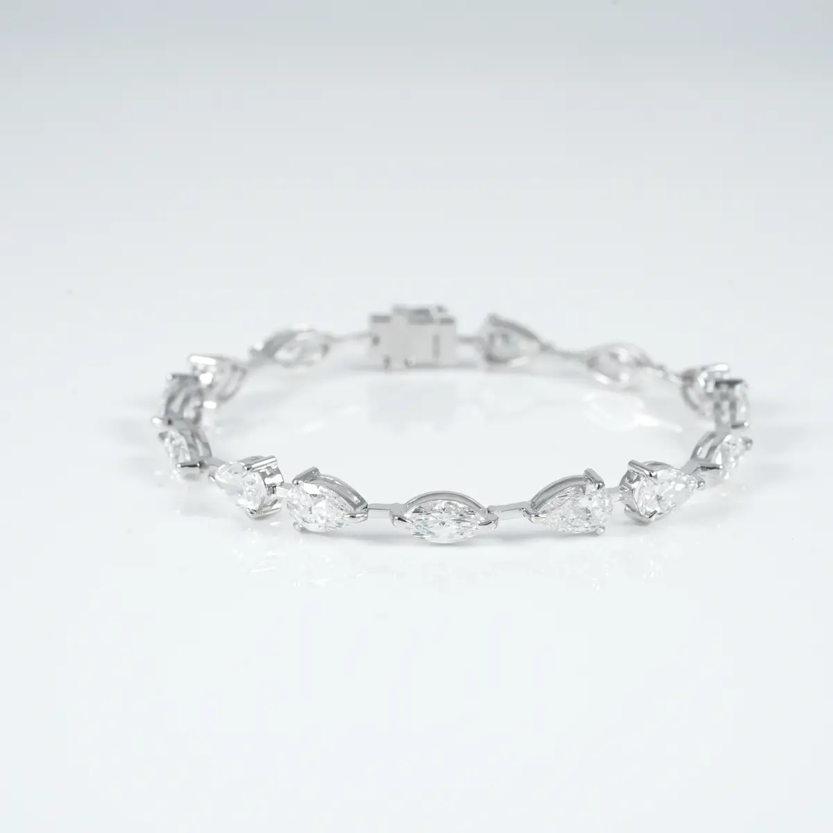 Pear & Marquise Diamond Tennis Bracelet 