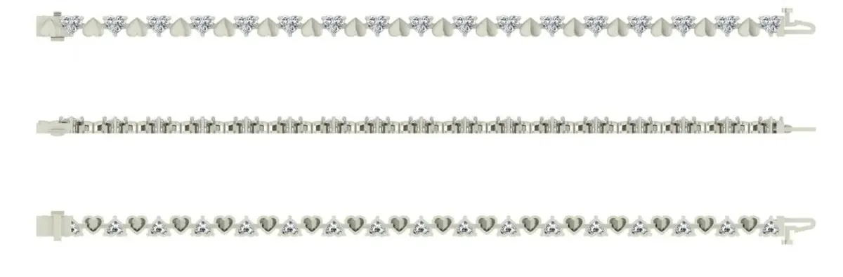 Heart Diamond Tennis Bracelet 