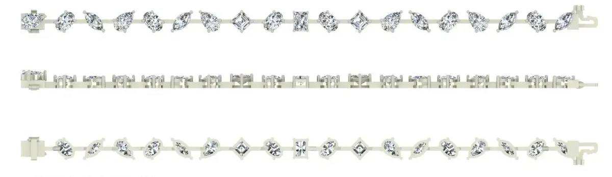 Emerald, Marquise, Oval & Pear Diamond Fashion Bracelet 