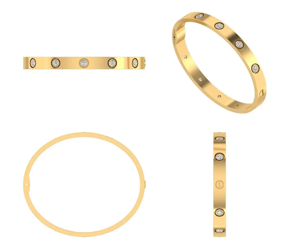 Bezel Setting Round Diamond Fashion Bracelet 