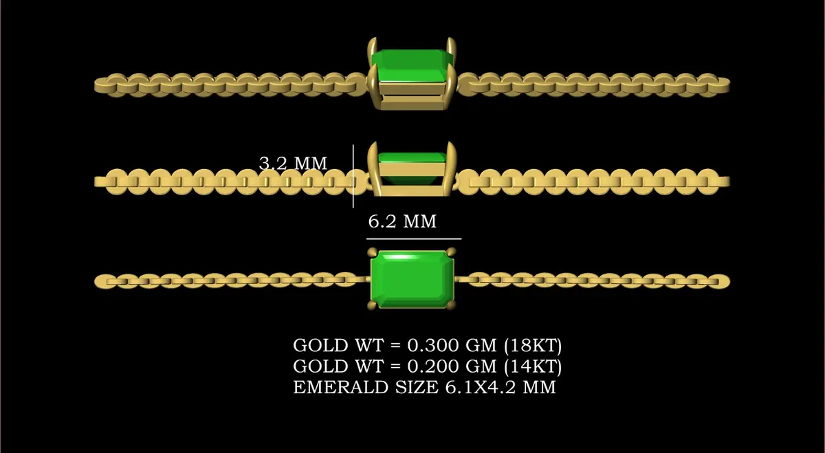 Emerald Diamond Solitaire Bracelet 