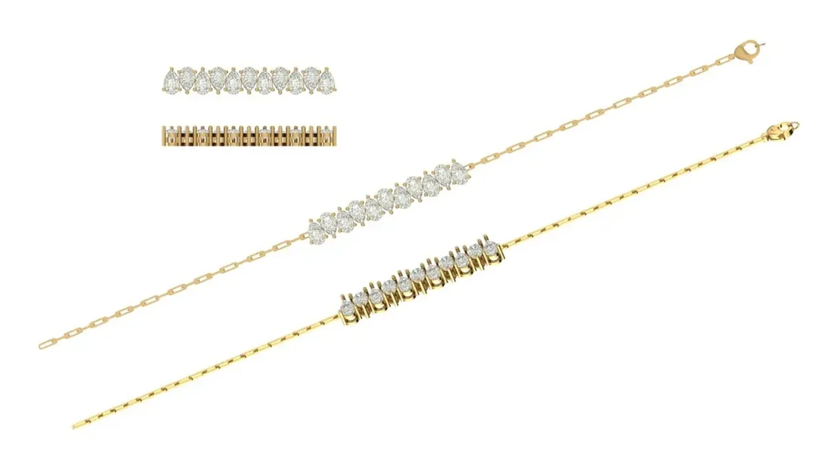 Pear Diamond Fashion Bracelet 