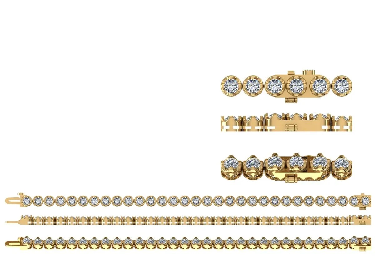 Round Diamond Tennis Necklace 