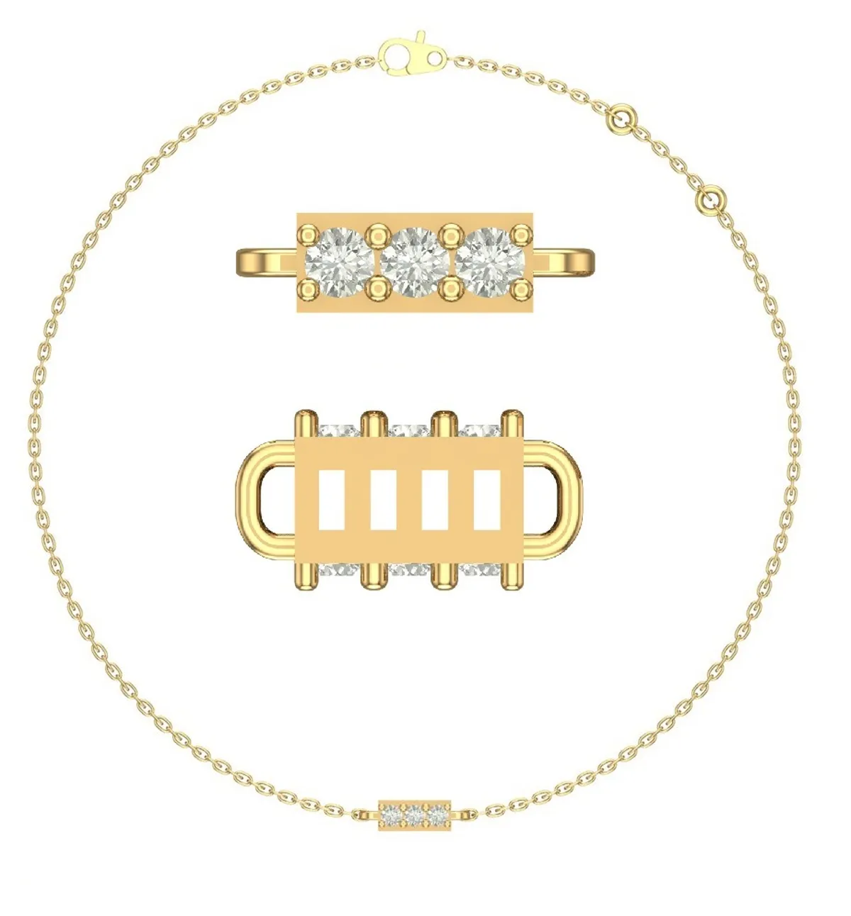 Round Diamond Fashion Bracelet 