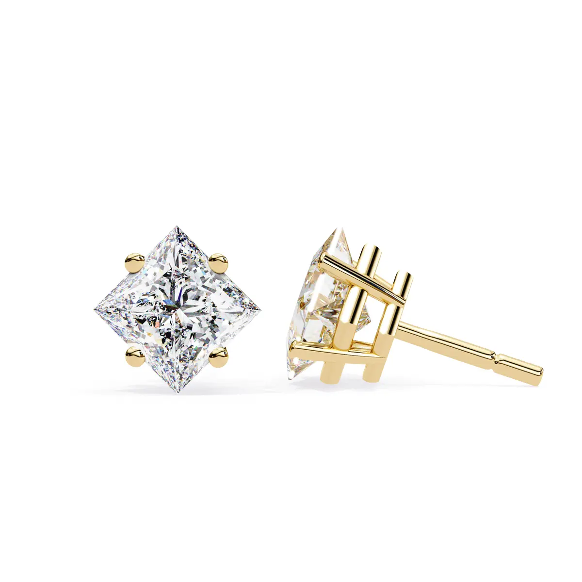 Princess Diamond Solitaire Earring 