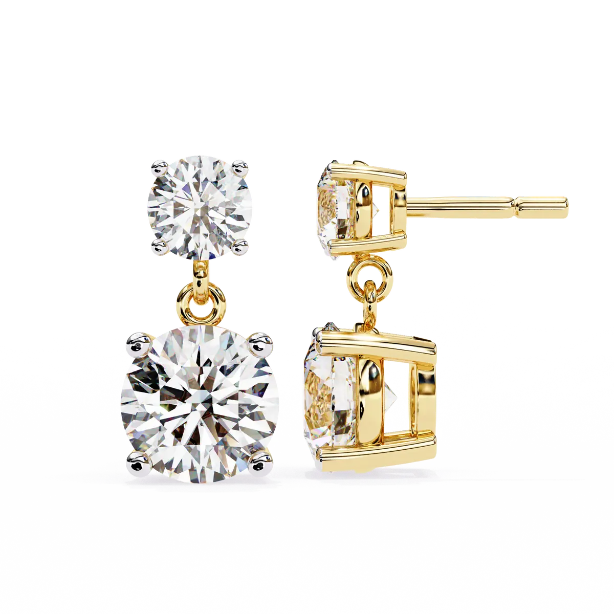 Round Diamond Hanging Earring 