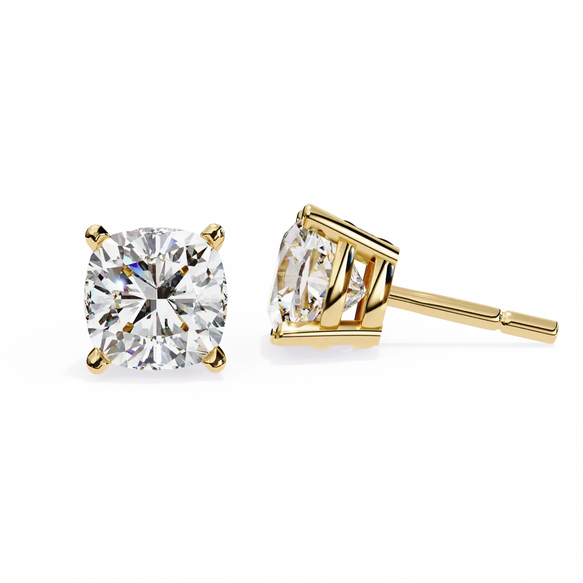Cushion Diamond Solitaire Earring 
