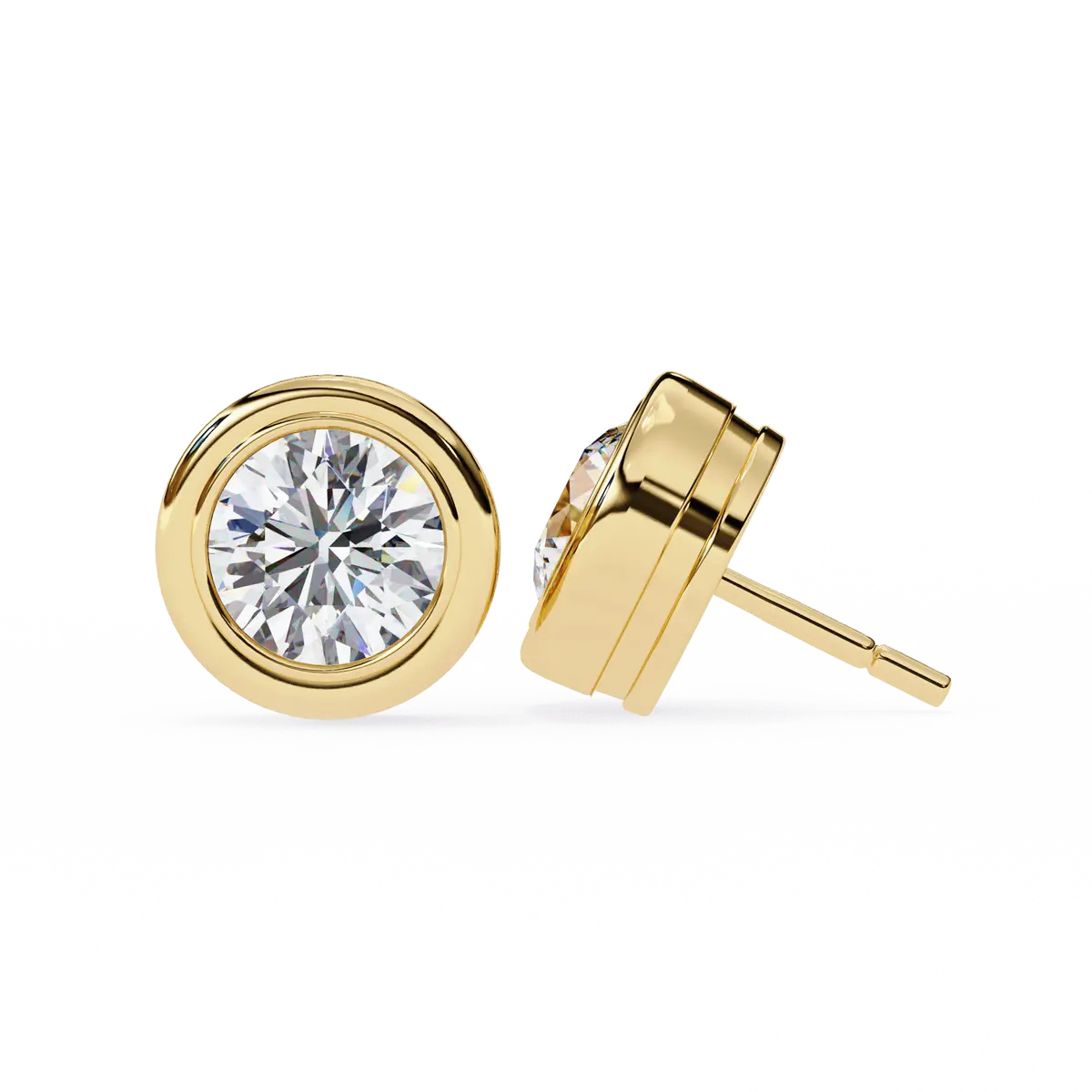 Bezel Setting Round Diamond Solitaire Ring 