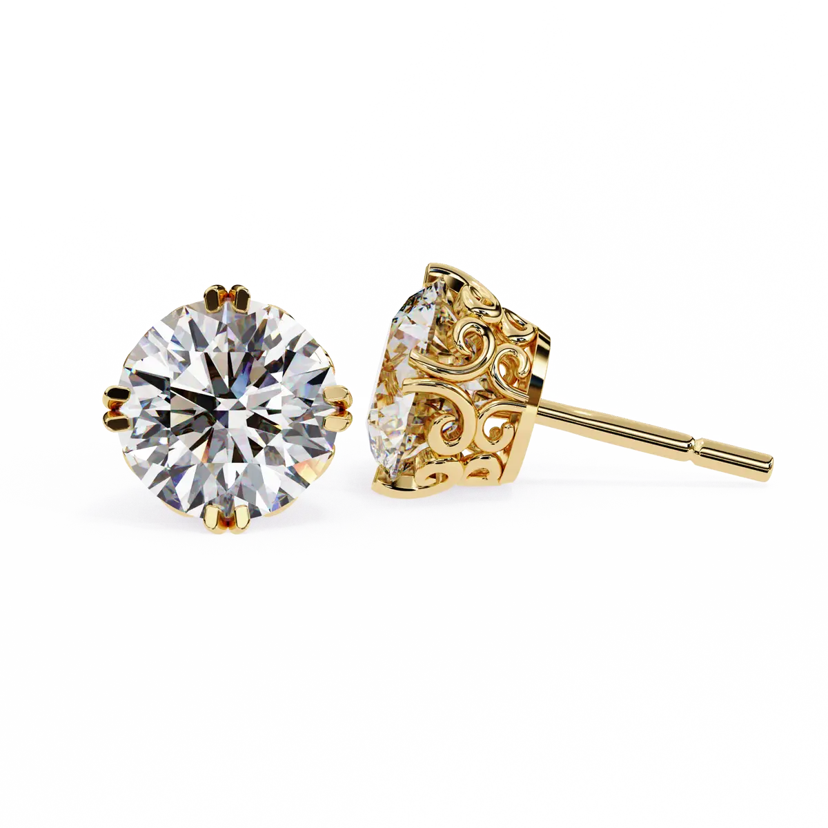 Round Diamond Solitaire Earring 