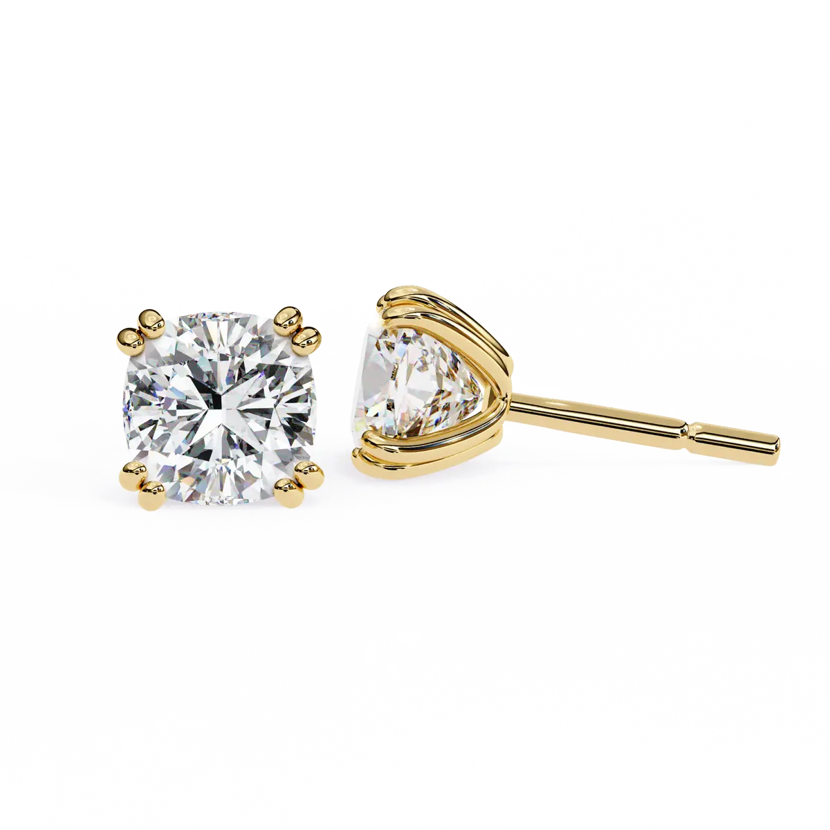 Cushion Diamond Solitaire Earring 