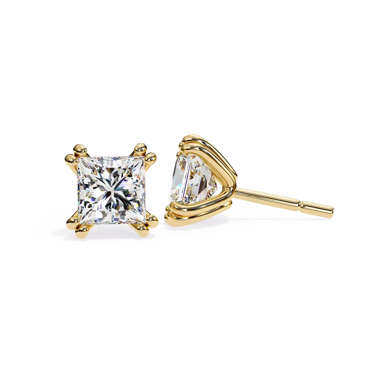 Princess Diamond Solitaire Earring 