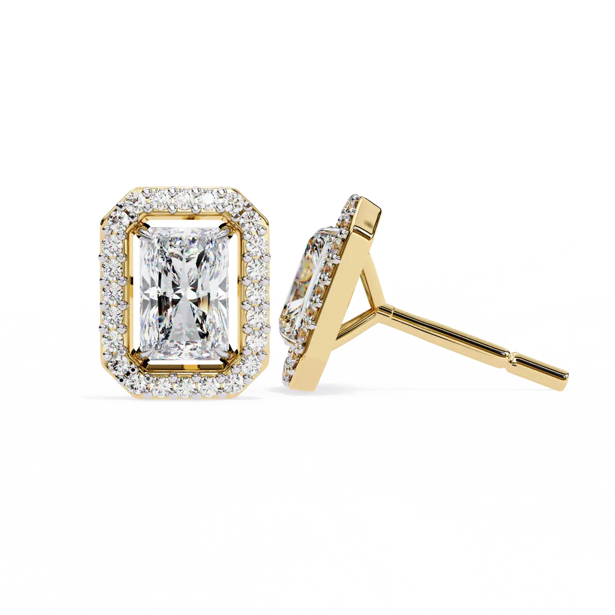 Radiant & Round Diamond Earring 
