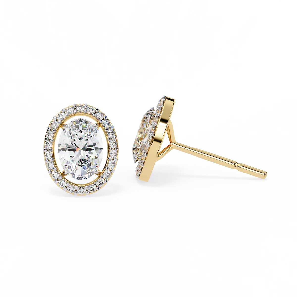 Oval & Round Diamond Fashion Earring 