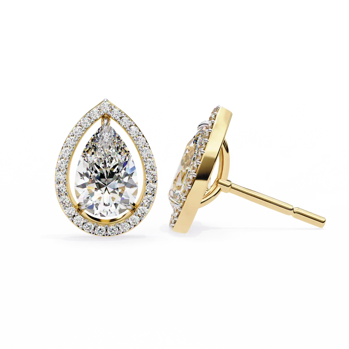 Pear & Round Diamond Fashion Earring 