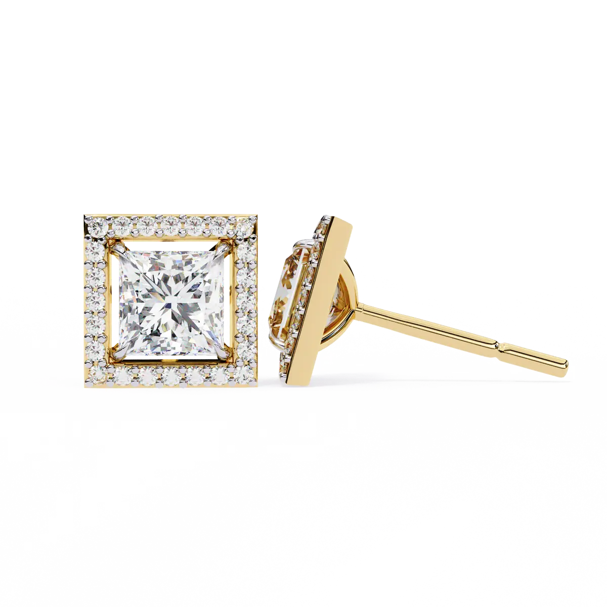 Princess & Round Diamond Fashion Earring 
