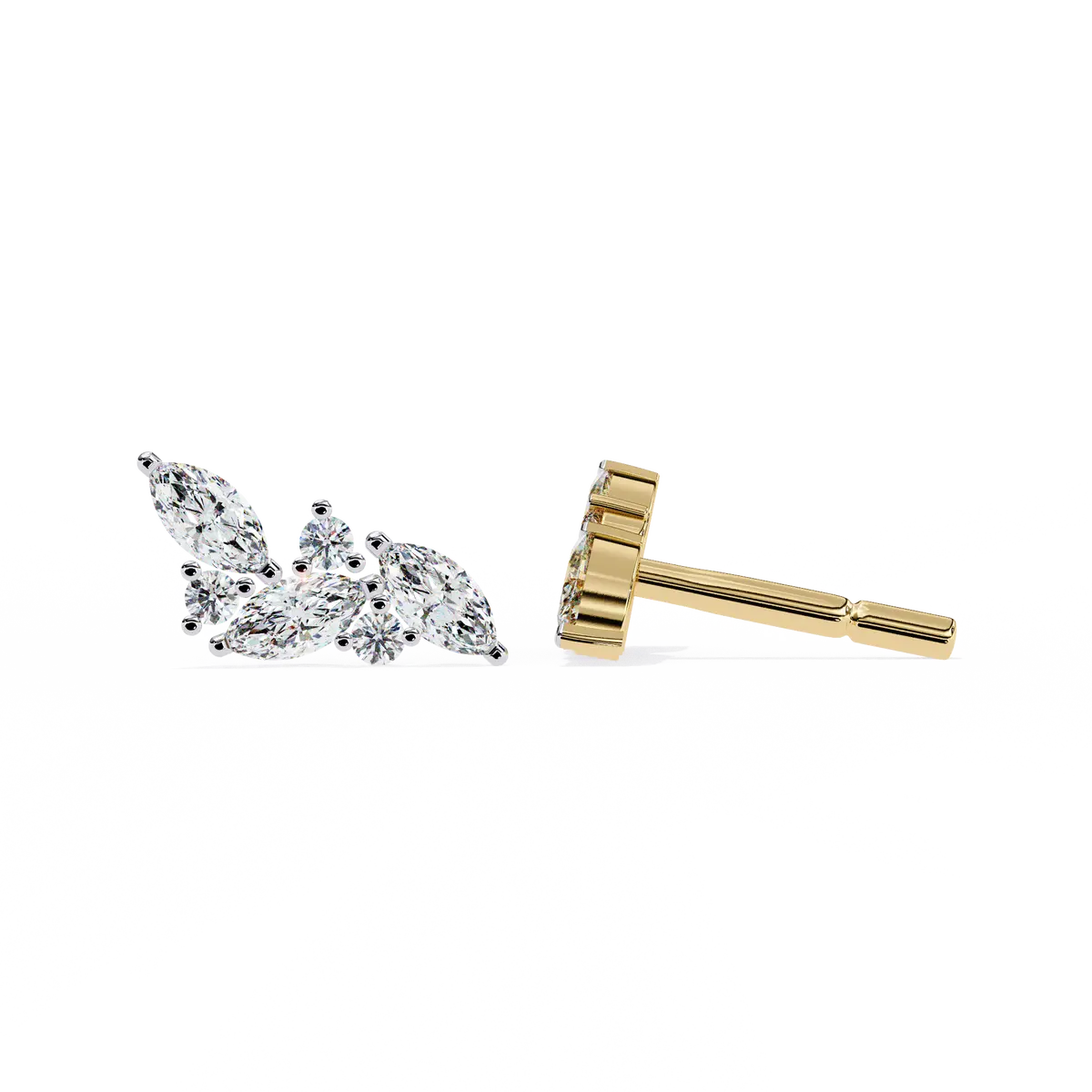 Marquise & Round Diamond Fashion Earring 