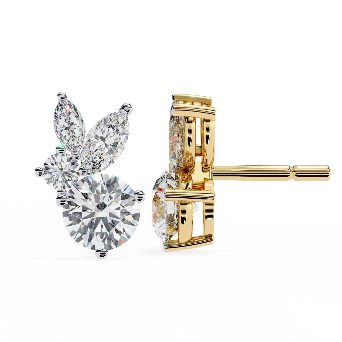 Marquise & Round Diamond Fashion Earring 