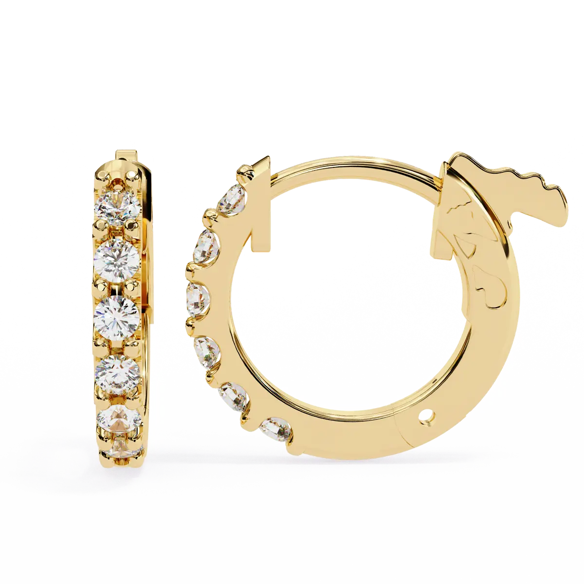 Round Diamond Hoops Earring 