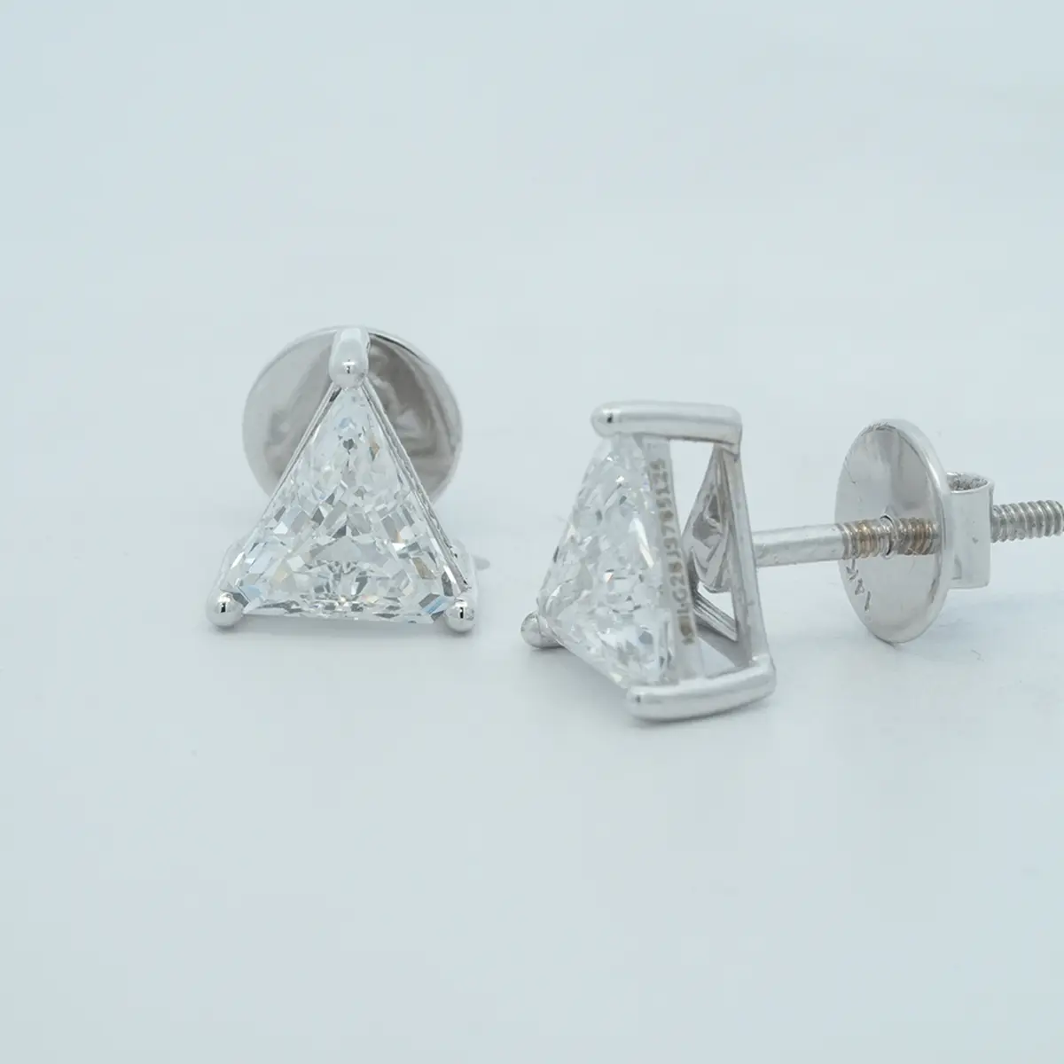 Trillion Diamond Solitaire Earring 