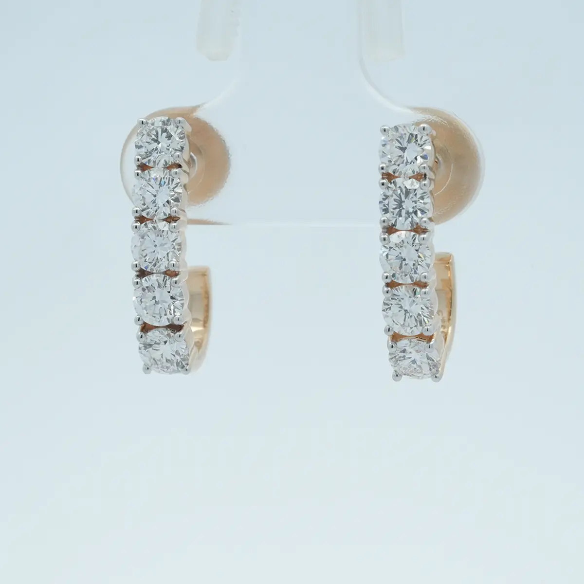 Round Diamond Hoops Earring 
