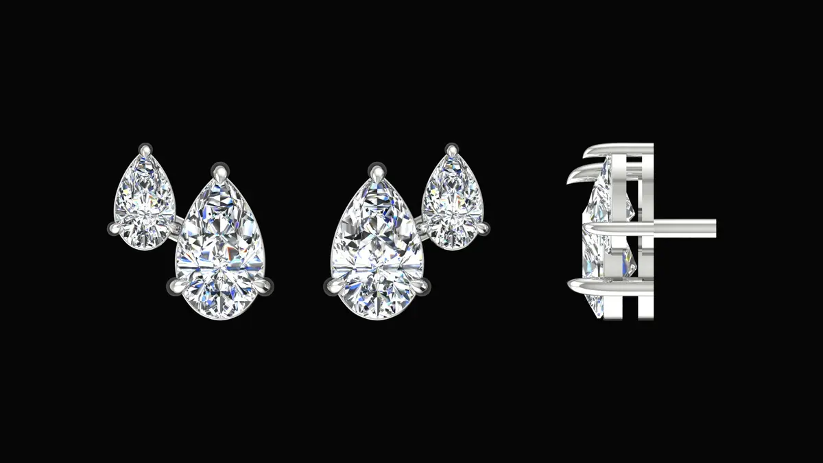 Pear Diamond Fashion Earring 