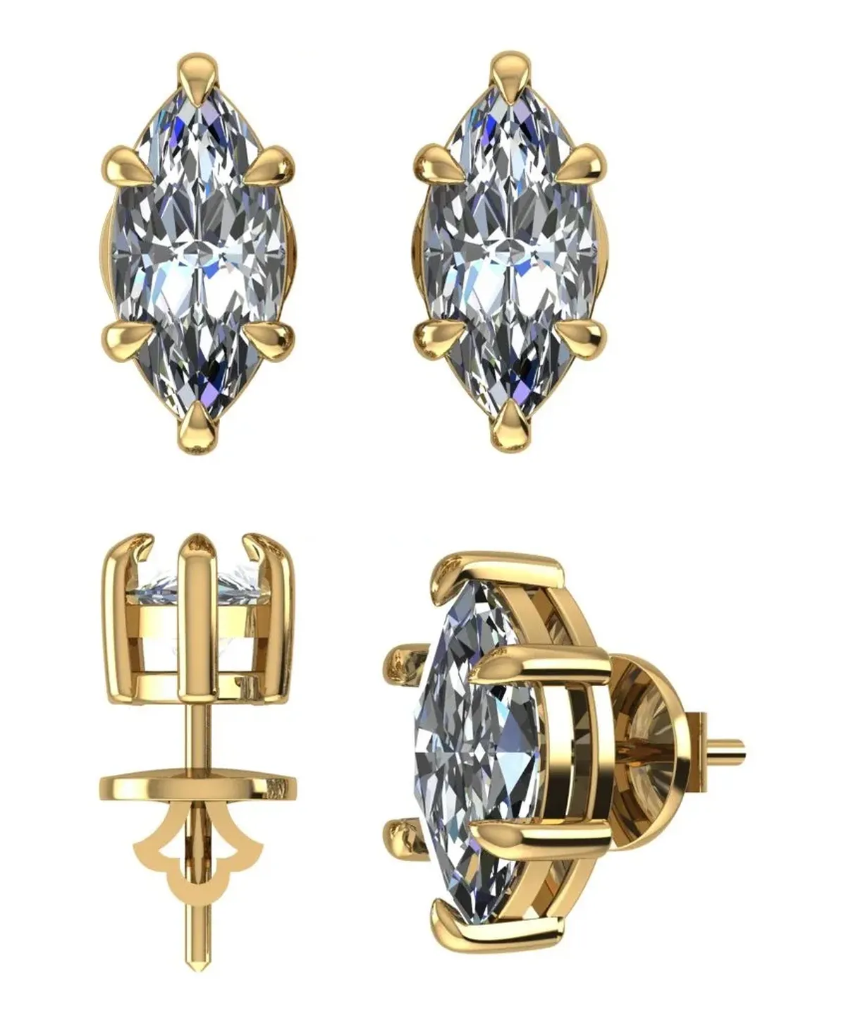Marquise Diamond Solitaire Earring 