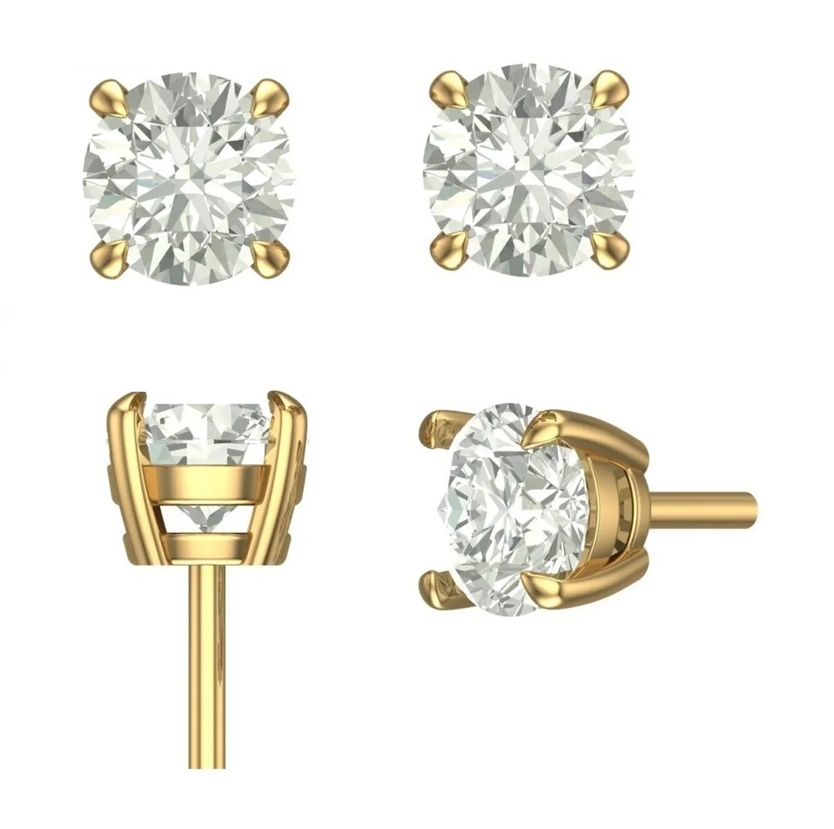 Round Diamond Solitaire Earring 