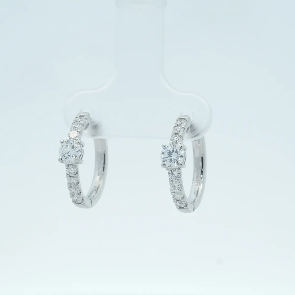 Round Diamond Hoops Earring 