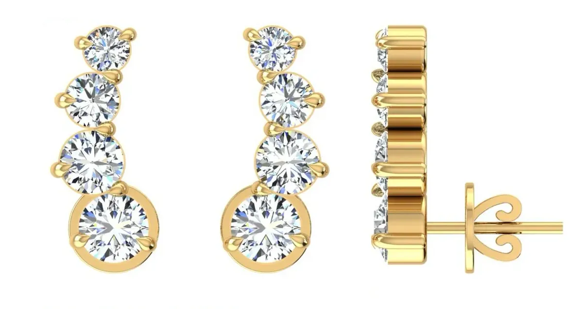 Round Diamond Fashion Earring 