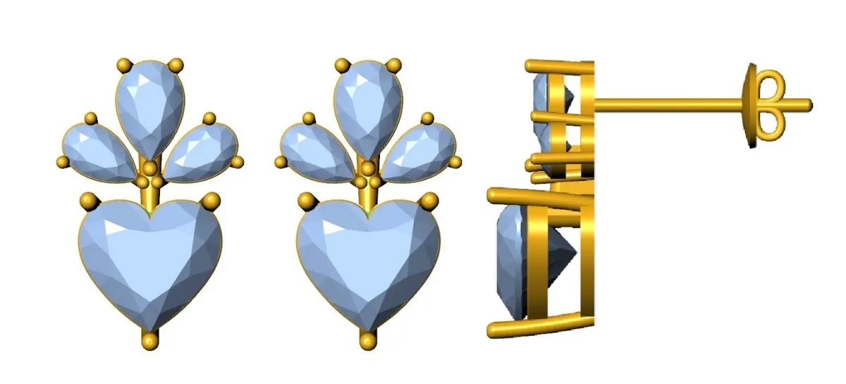 Pear & Heart Diamond Fashion Earring 