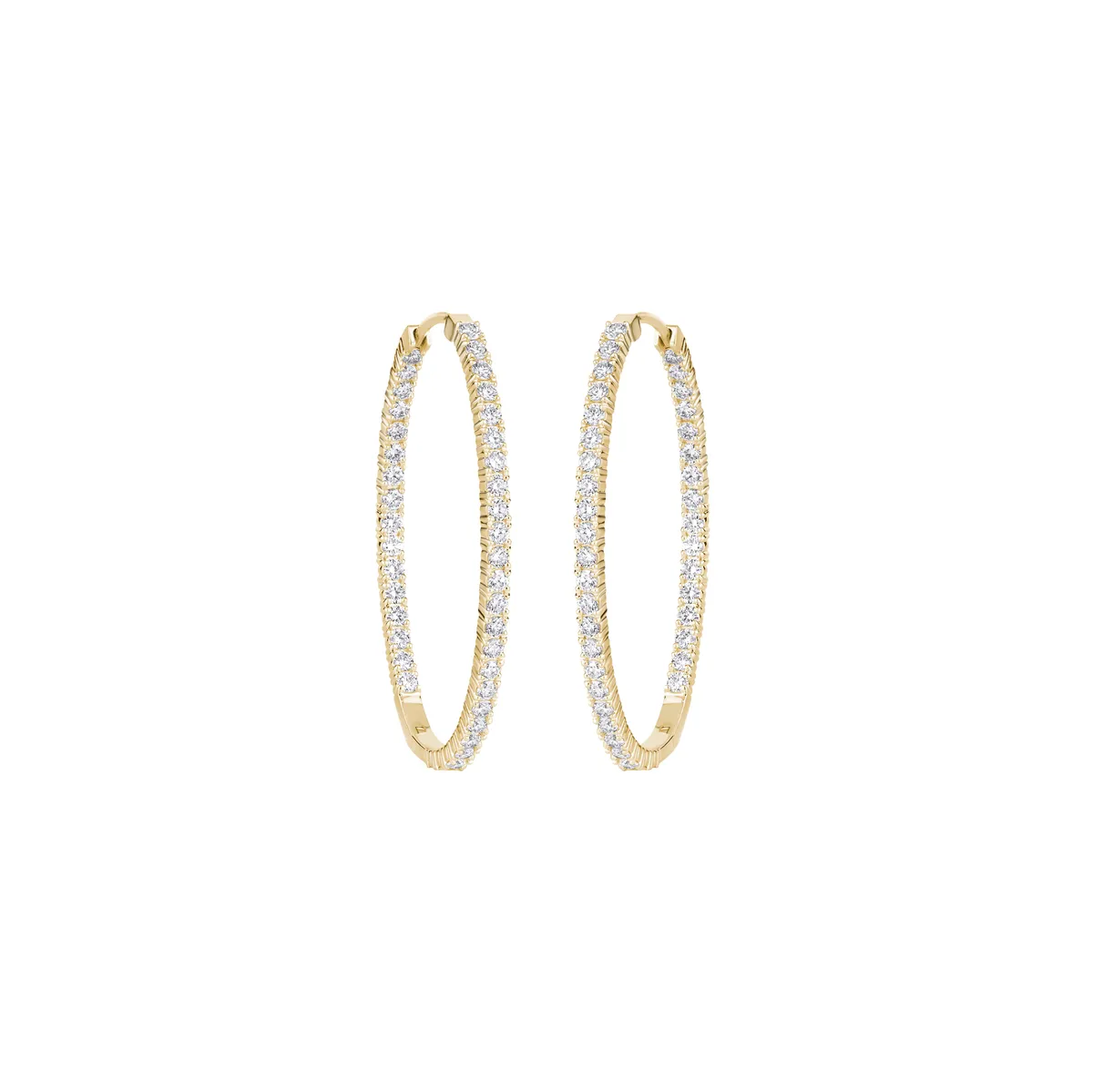 Round Diamond Hoops Earring 