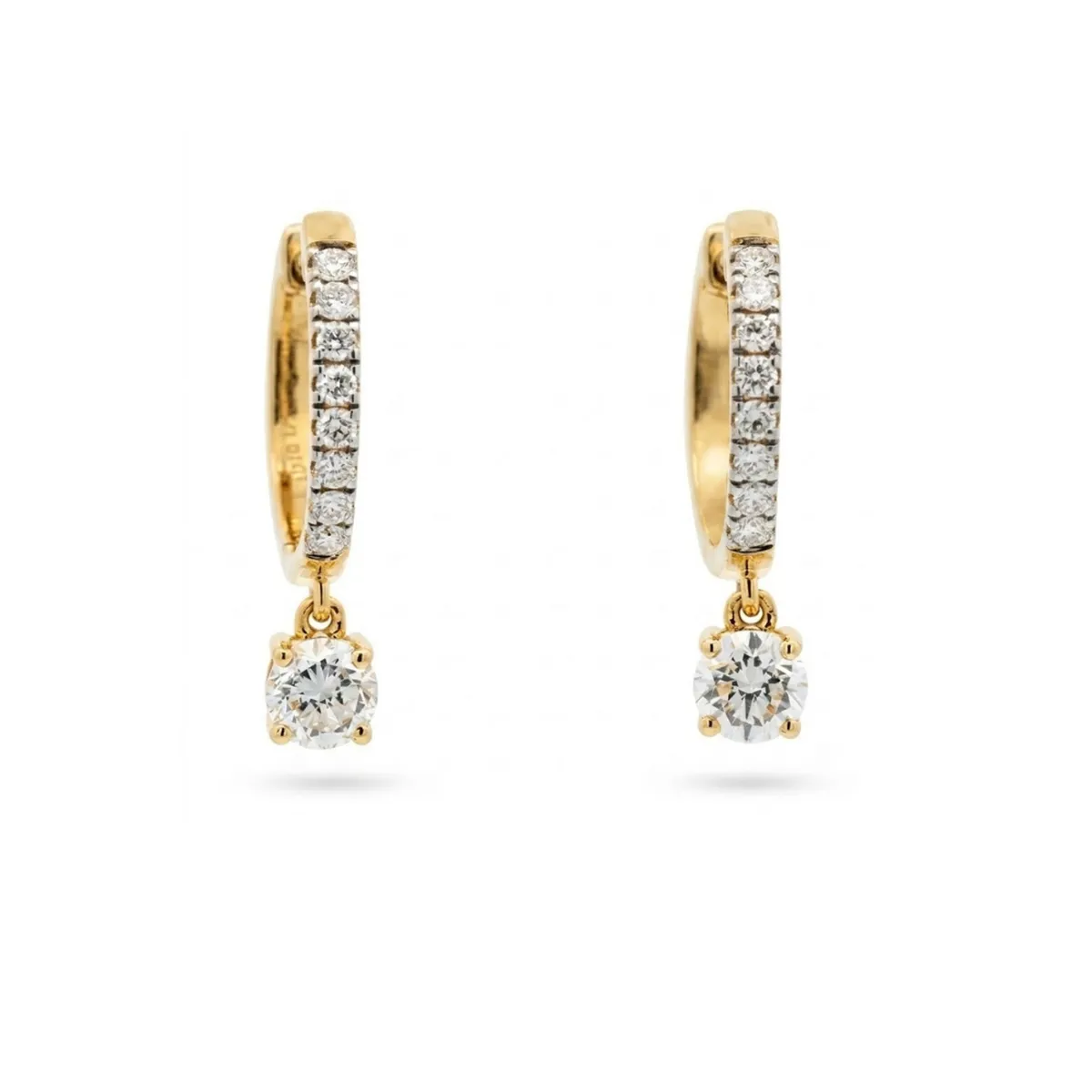 Round Diamond Hoops Earring 