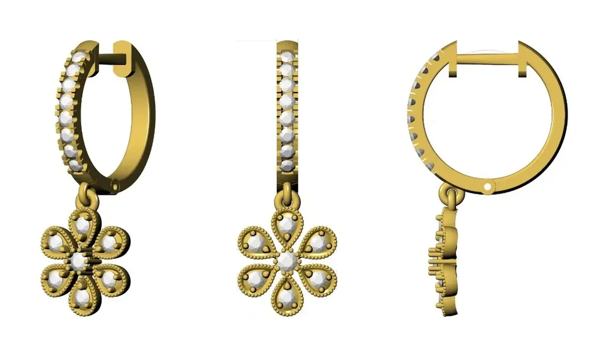 Round Diamond Fashion Earring 