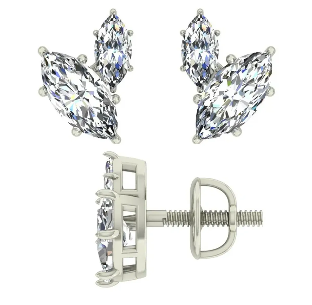 Marquise Diamond Fashion Earring 