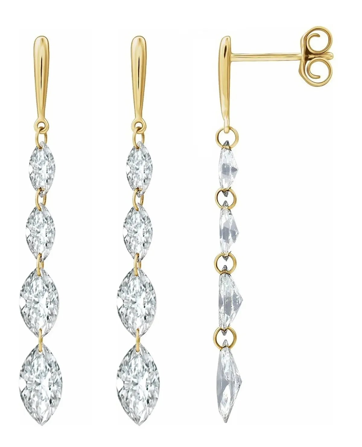 Marquise Drill Diamond Hanging Earring 