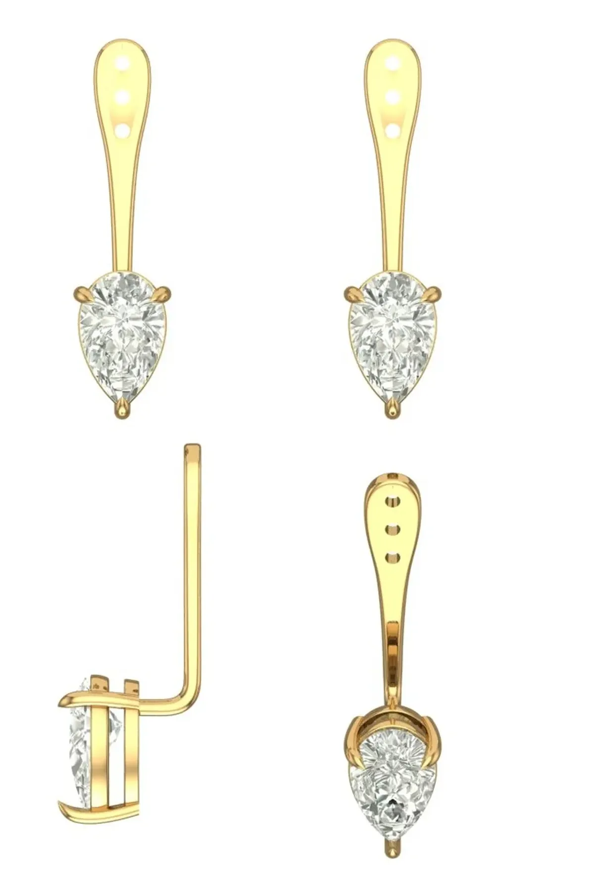Pear Diamond Fashion Ear Cuff 