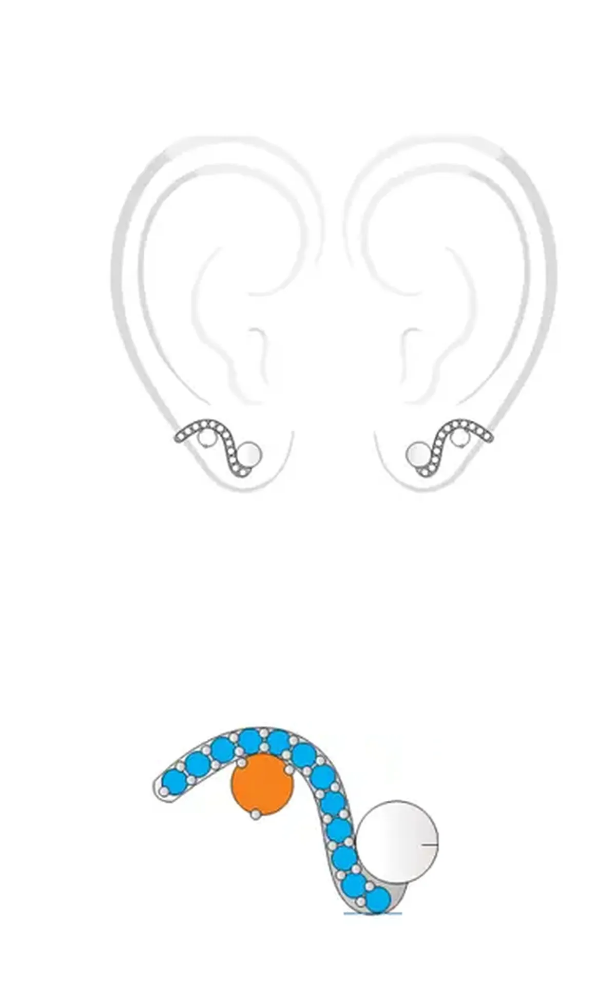 Round Diamond & Pearl Earring 