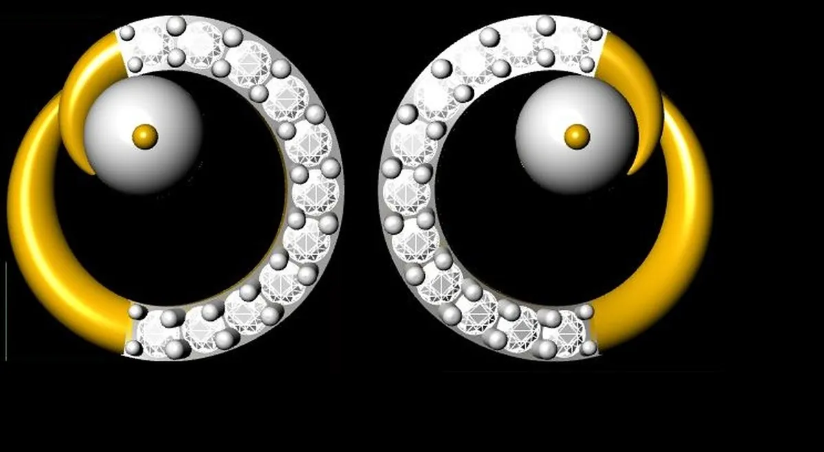 Round Diamond & Pearl Earring 