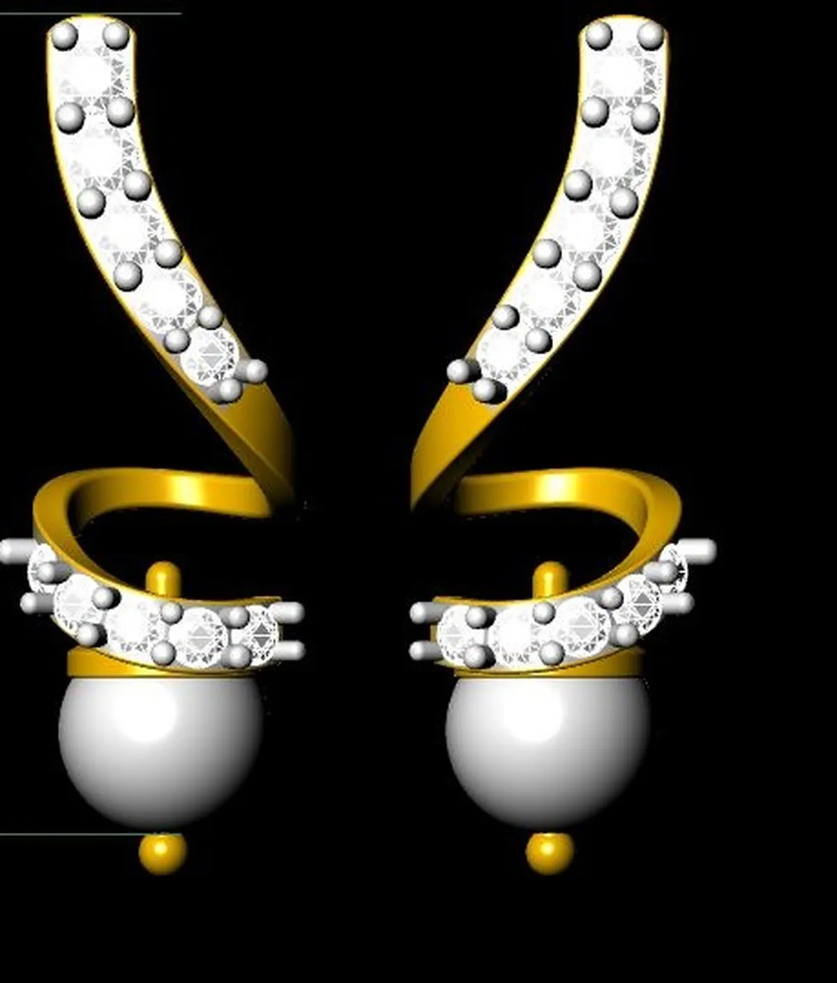 Round Diamond & Pearl Earring 