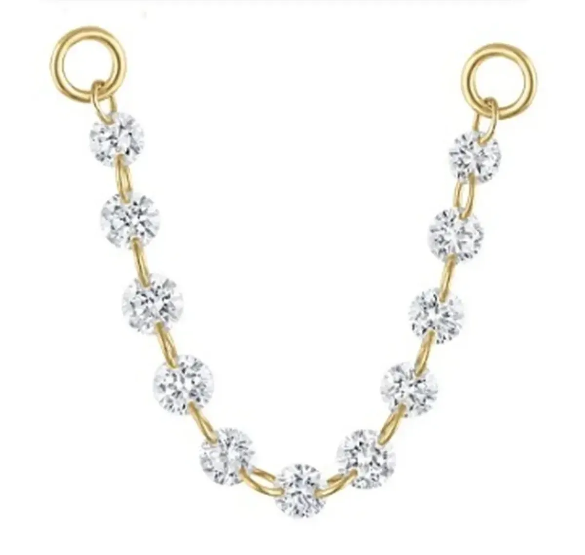 Round Drill Diamond Earring 