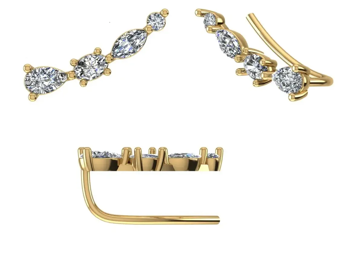 Pear, Oval, Marquise & Round Diamond Fashion Earring 