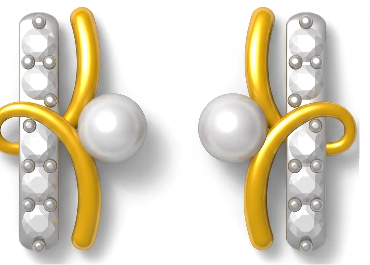 Round Diamond & Perl Fashion Earring 